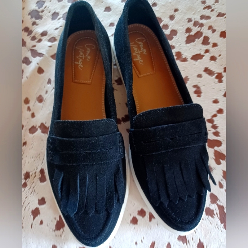 Black Fringe Loafers